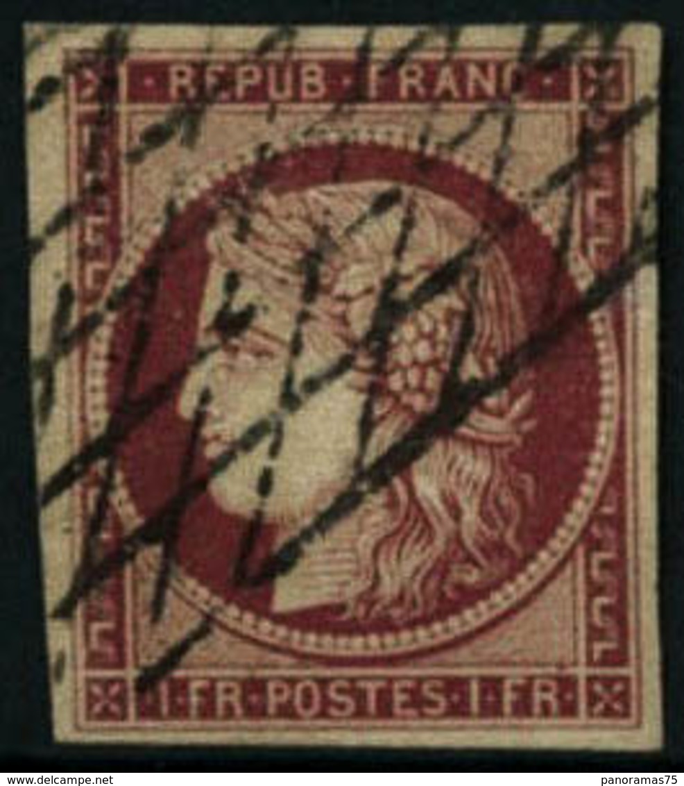Oblit. N°6 1F Carmin, Signé Calves - TB - 1849-1850 Ceres