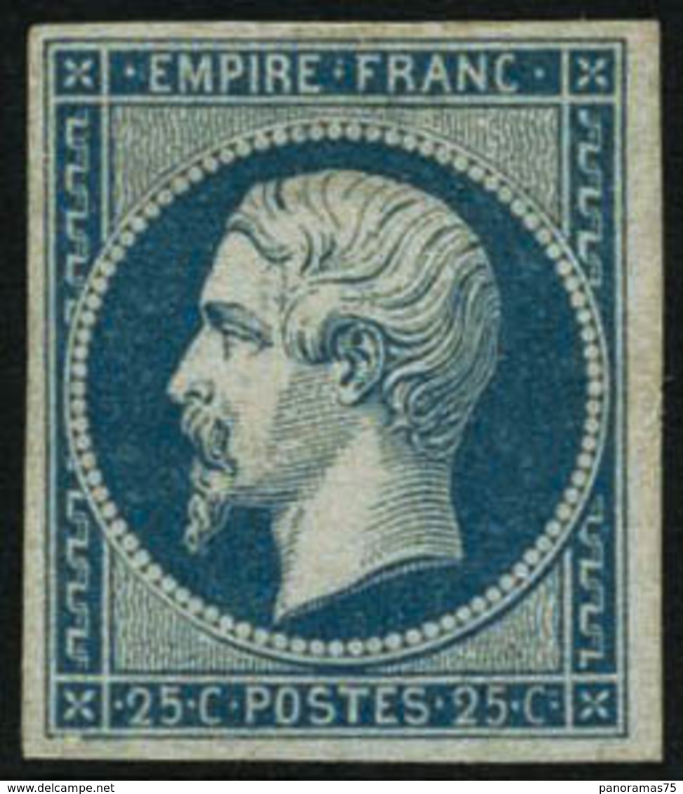 * N°15a 25c Bleu Laiteux, Signé Roumet Et Lemaire - TB - 1853-1860 Napoléon III