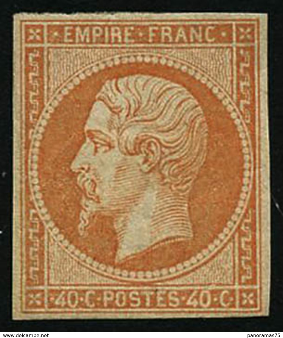 ** N°16 40c Orange/paille, Signé JF Brun - TB - 1853-1860 Napoléon III