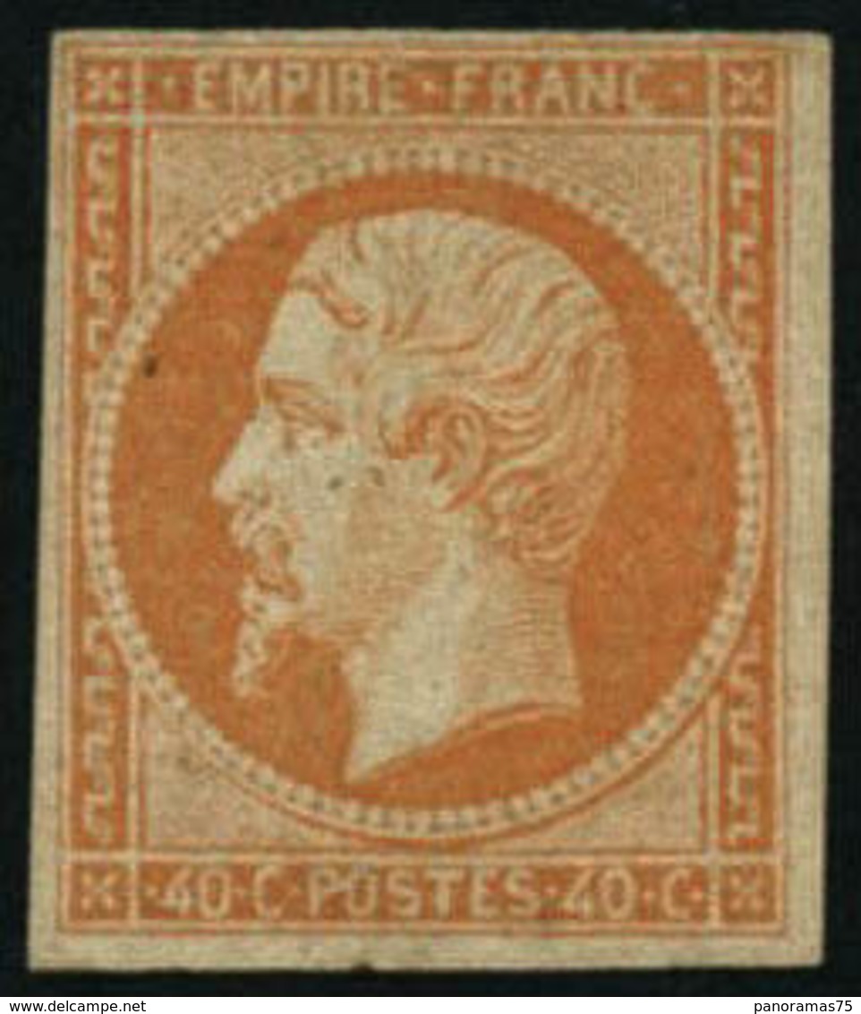 ** N°16b 40c Orange S/paille, Signé Calves - TB - 1853-1860 Napoleone III