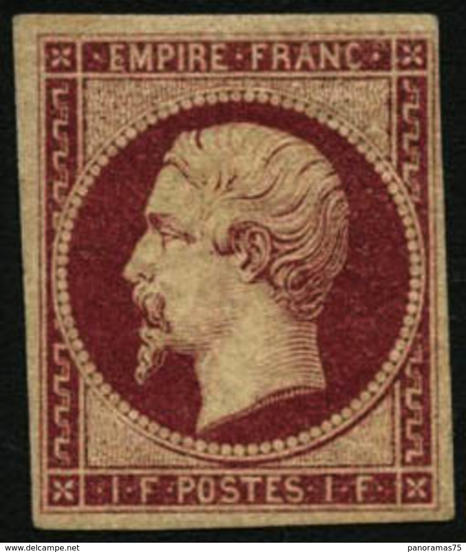 ** N°18 1F Carmin, Signé Calves - TB - 1853-1860 Napoléon III.