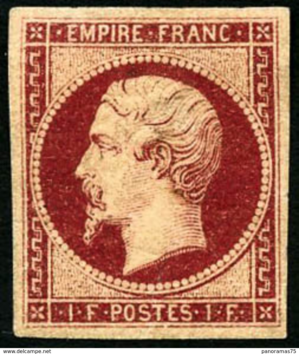 * N°18 1F Carmin, Charnière Légère - TB - 1853-1860 Napoléon III