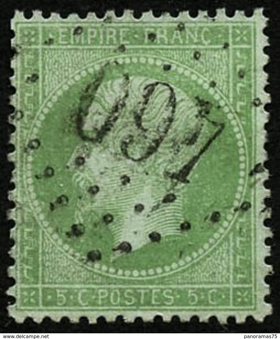 Oblit. N°35 5c Vert Pâle/bleu - TB - 1863-1870 Napoléon III Con Laureles