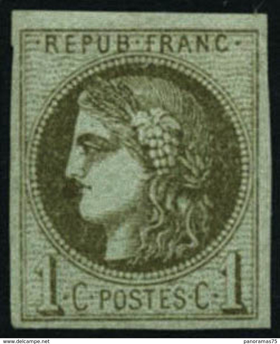 ** N°39C 1c Olive, R3 - TB - 1870 Emissione Di Bordeaux