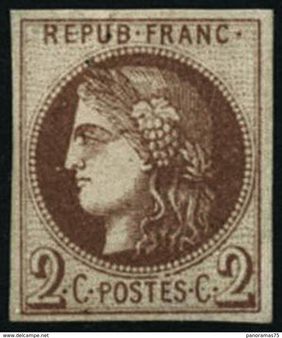 * N°40Ac 2c Chocolat Foncé R1 - TB - 1870 Ausgabe Bordeaux