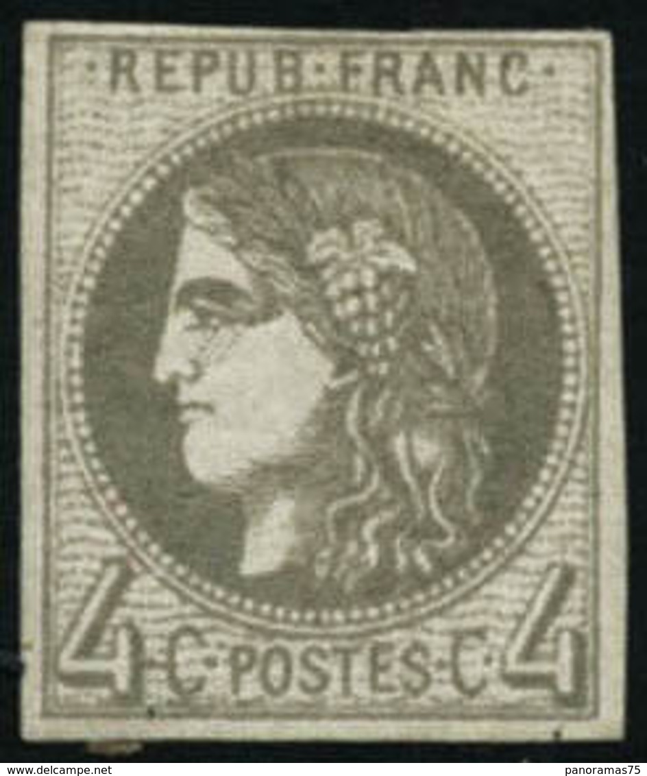 * N°41B 4c Gris R2 - TB - 1870 Ausgabe Bordeaux