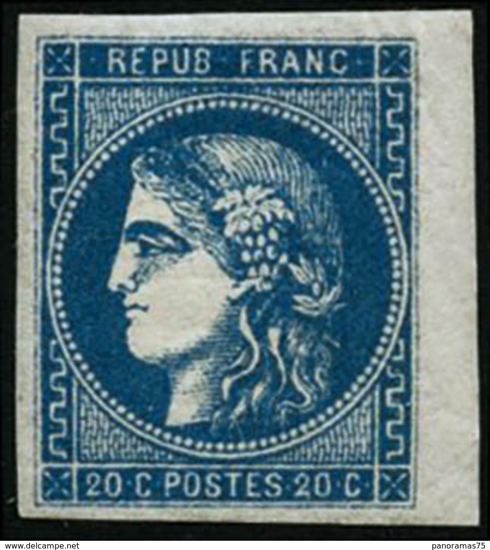 ** N°46 20c Bleu, Type III R2 - TB - 1870 Ausgabe Bordeaux