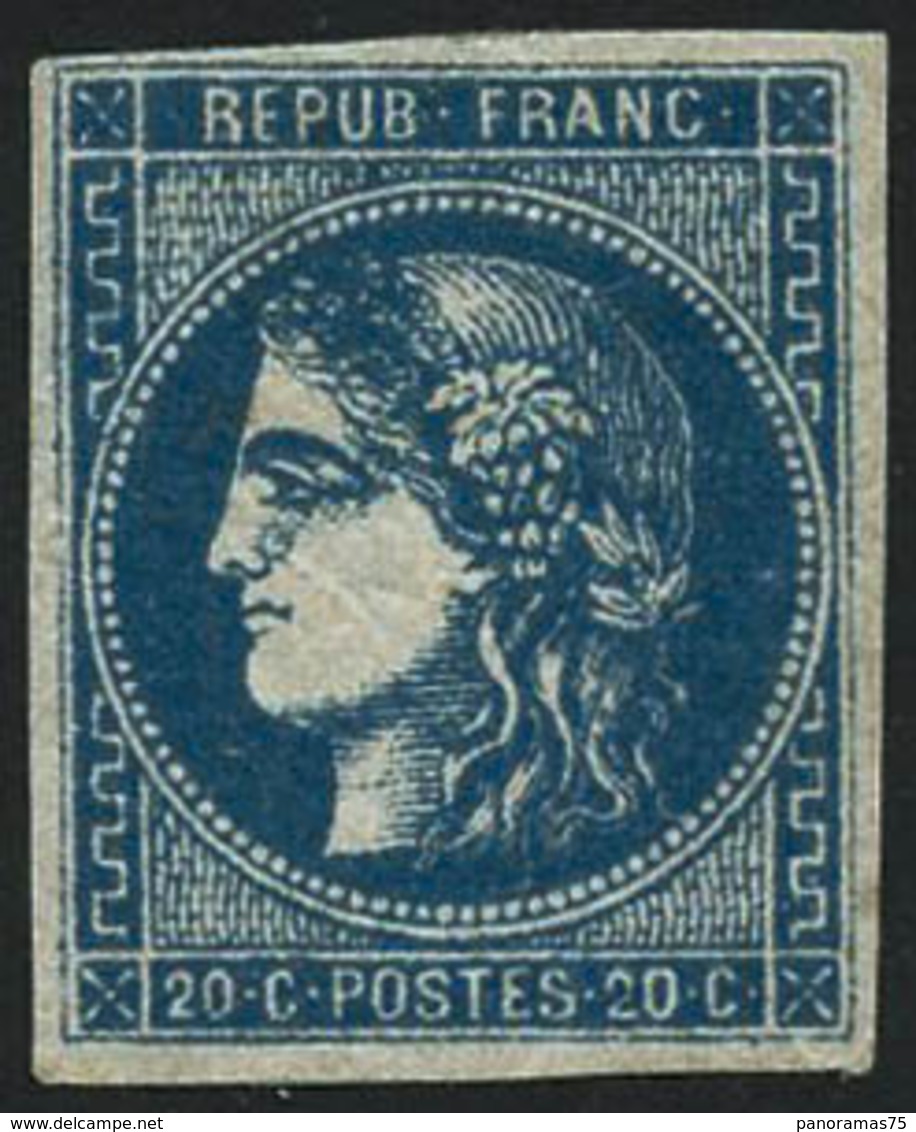 ** N°46B 20c Bleu, Type III R2 - TB - 1870 Emission De Bordeaux