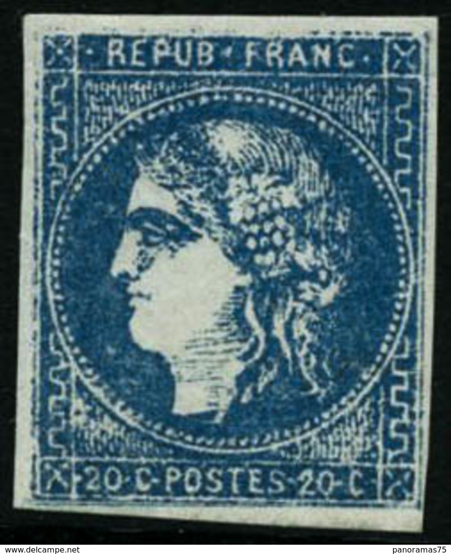 ** N°46B 20c Bleu, Faux De Marseille - TB - 1870 Ausgabe Bordeaux