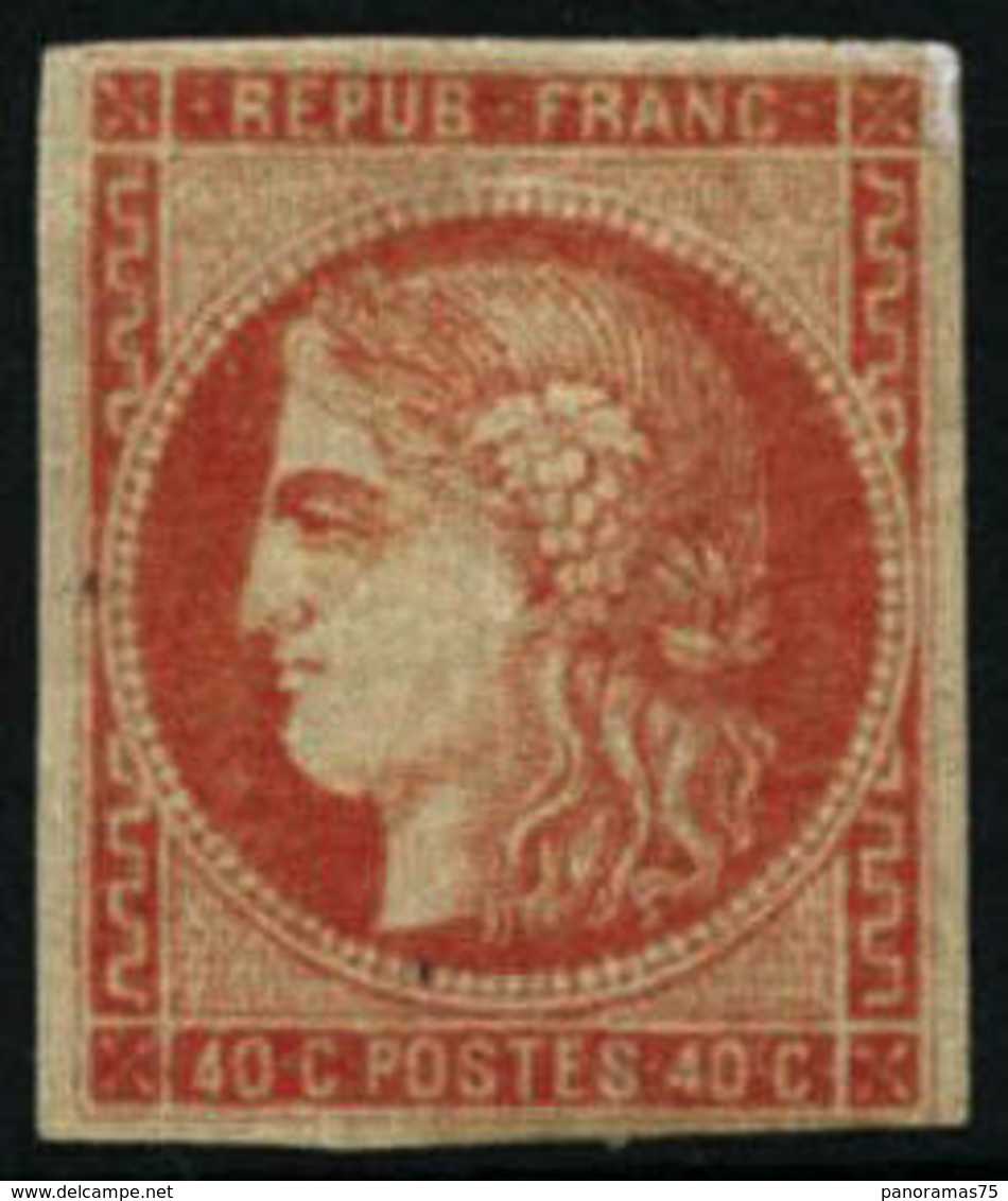 ** N°48 40c Orange, Petites Marges En Bas - B - 1870 Emisión De Bordeaux