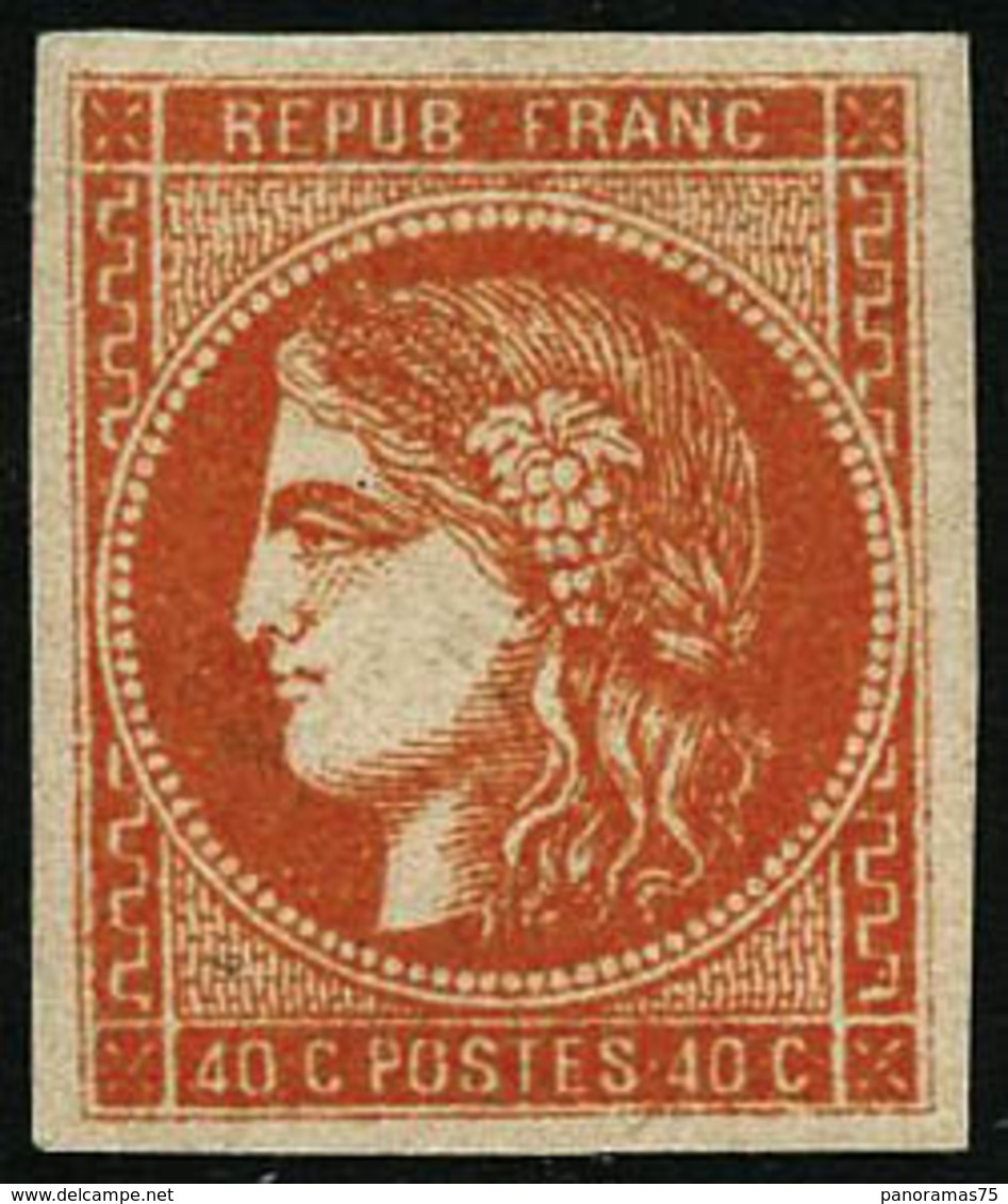 * N°48 40c Orange, Quasi SC Signé Brun - TB - 1870 Emission De Bordeaux