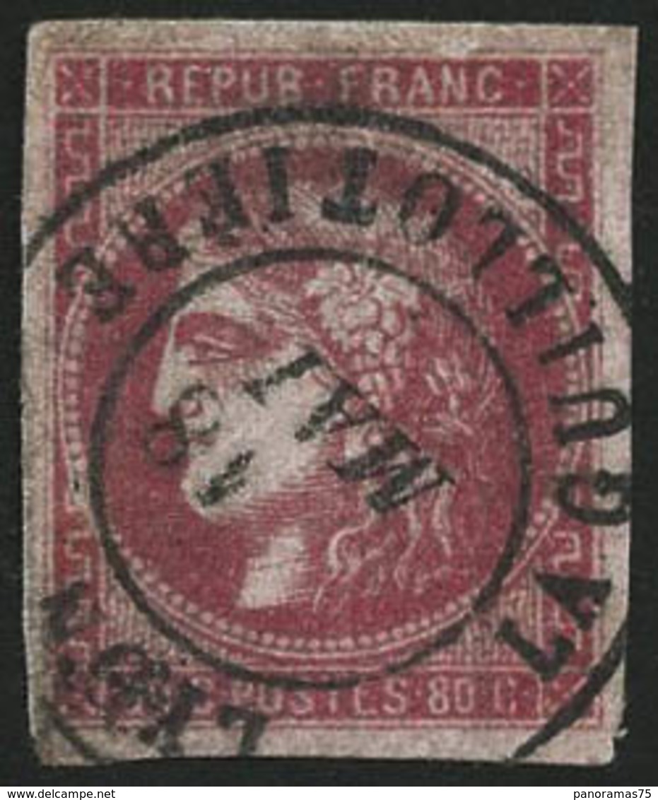 Oblit. N°49 80c Rose, Obl Càd - TB - 1870 Ausgabe Bordeaux