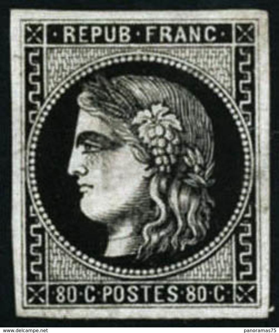 N°49 80c Bordeaux, Essai En Noir - TB - 1870 Emisión De Bordeaux