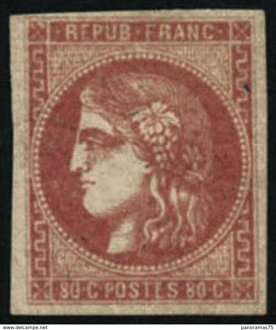 ** N°49a 80c Rose Clair, Signé Brun - TB - 1870 Emissione Di Bordeaux