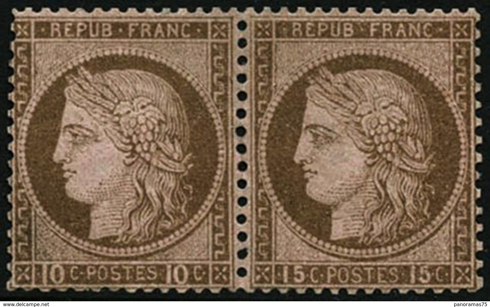 * N°55c 15c Et 10c Se Tenant - B - 1871-1875 Ceres