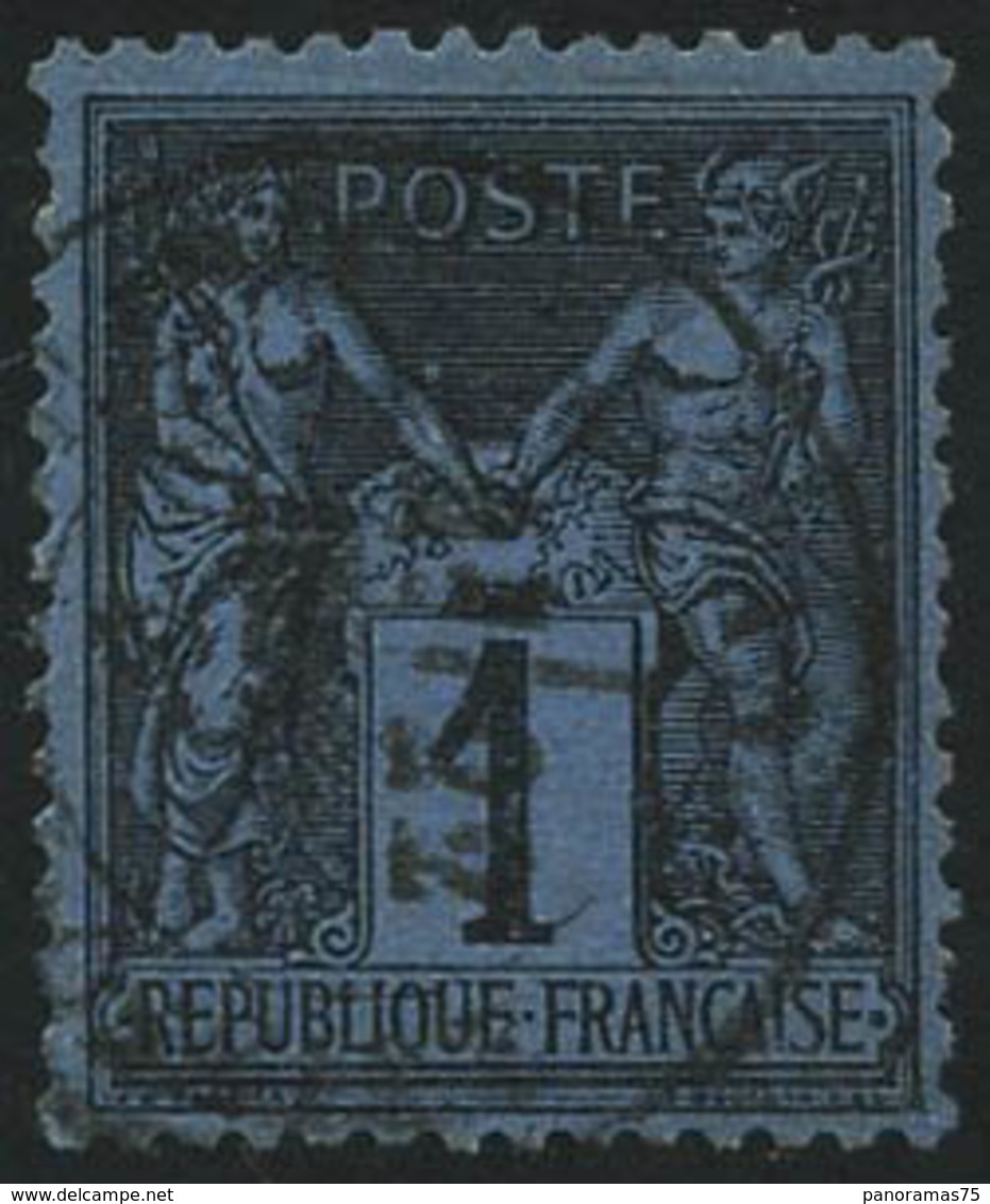 Oblit. N°84 1c Noir S/bleu De Prusse - TB - 1876-1898 Sage (Tipo II)