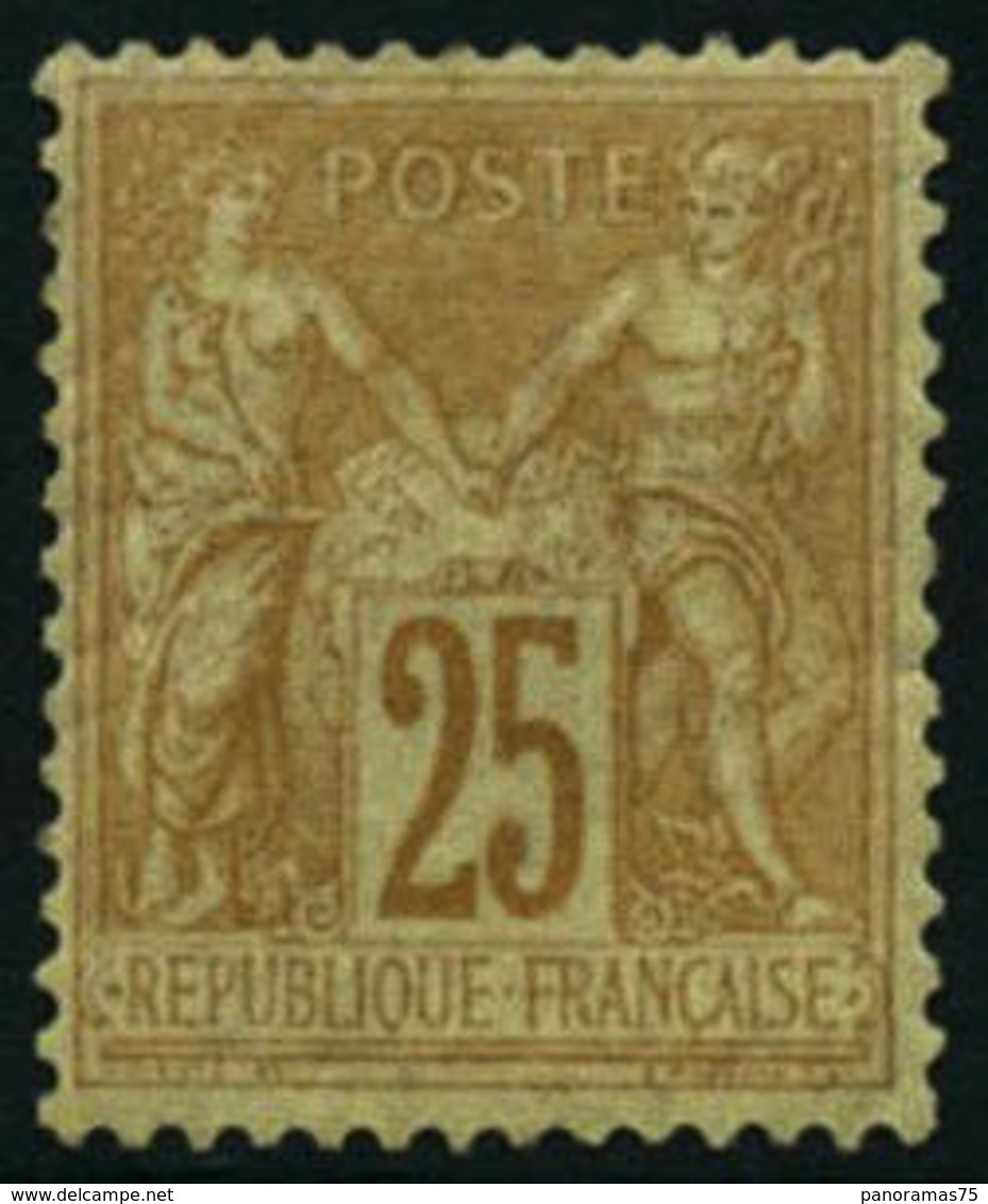 ** N°92 25c Bistre S/jaune, Très Bon Centrage - TB - 1876-1898 Sage (Type II)