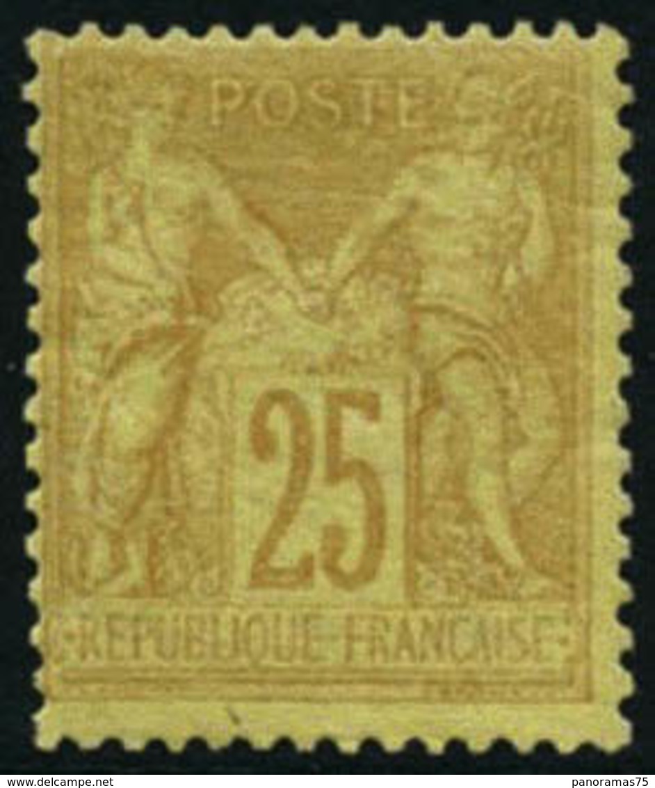 ** N°92 25c Bistre S/jaune - TB - 1876-1898 Sage (Type II)