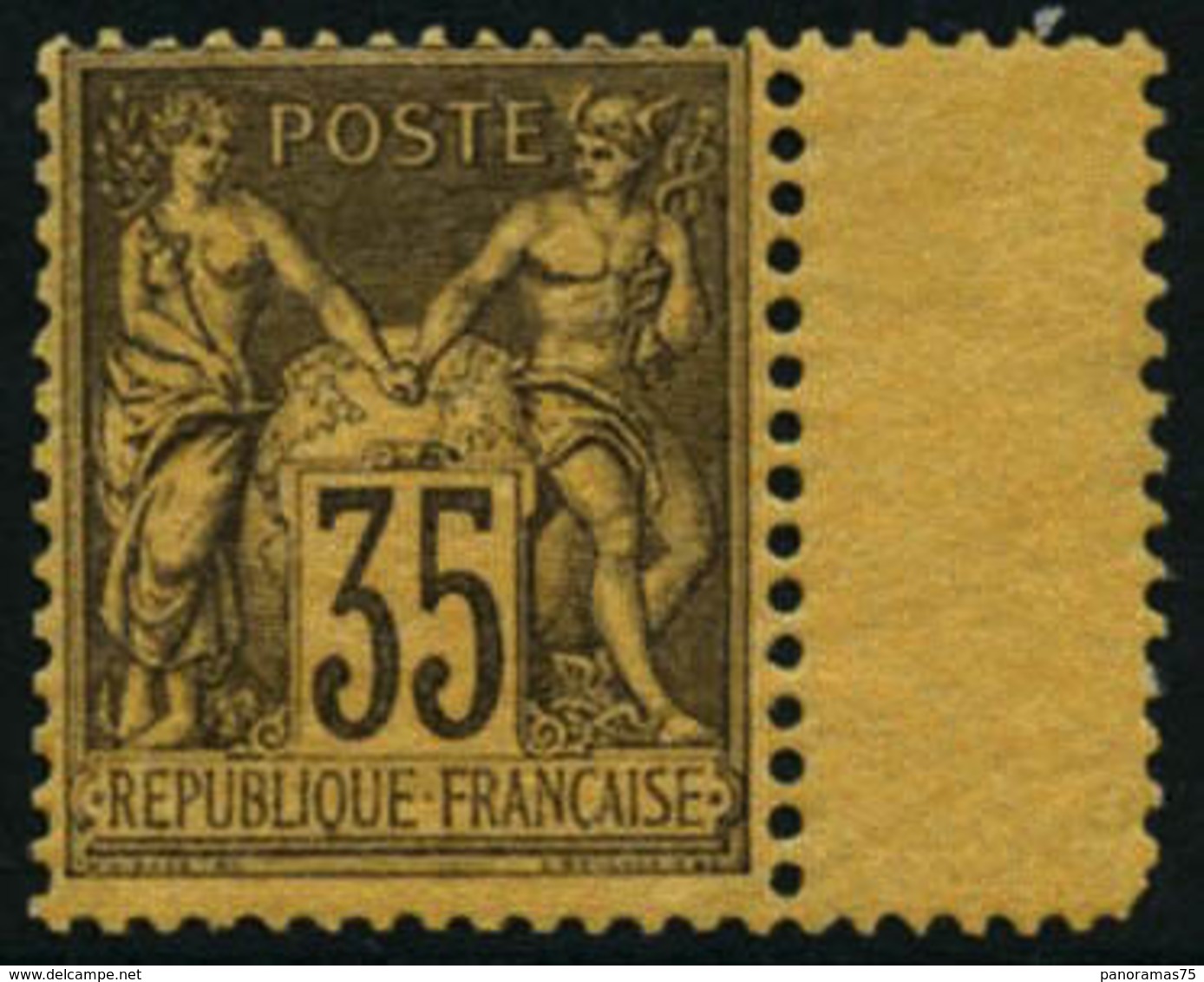 ** N°93 35c Violet Noir S/jaune - TB - 1876-1898 Sage (Tipo II)