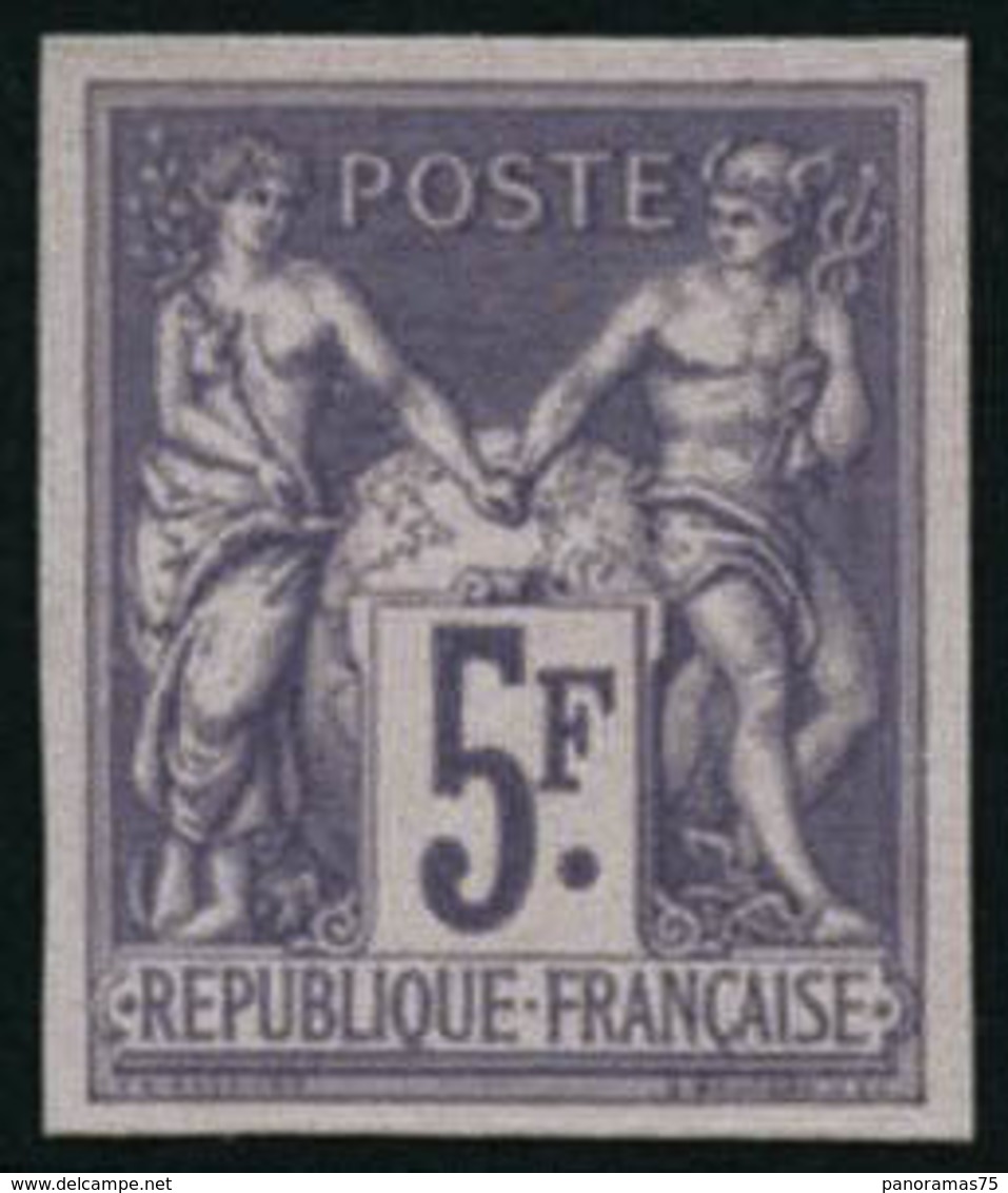 (*) N°95b 5F Violet S/lilas Régent - TB - 1876-1898 Sage (Type II)