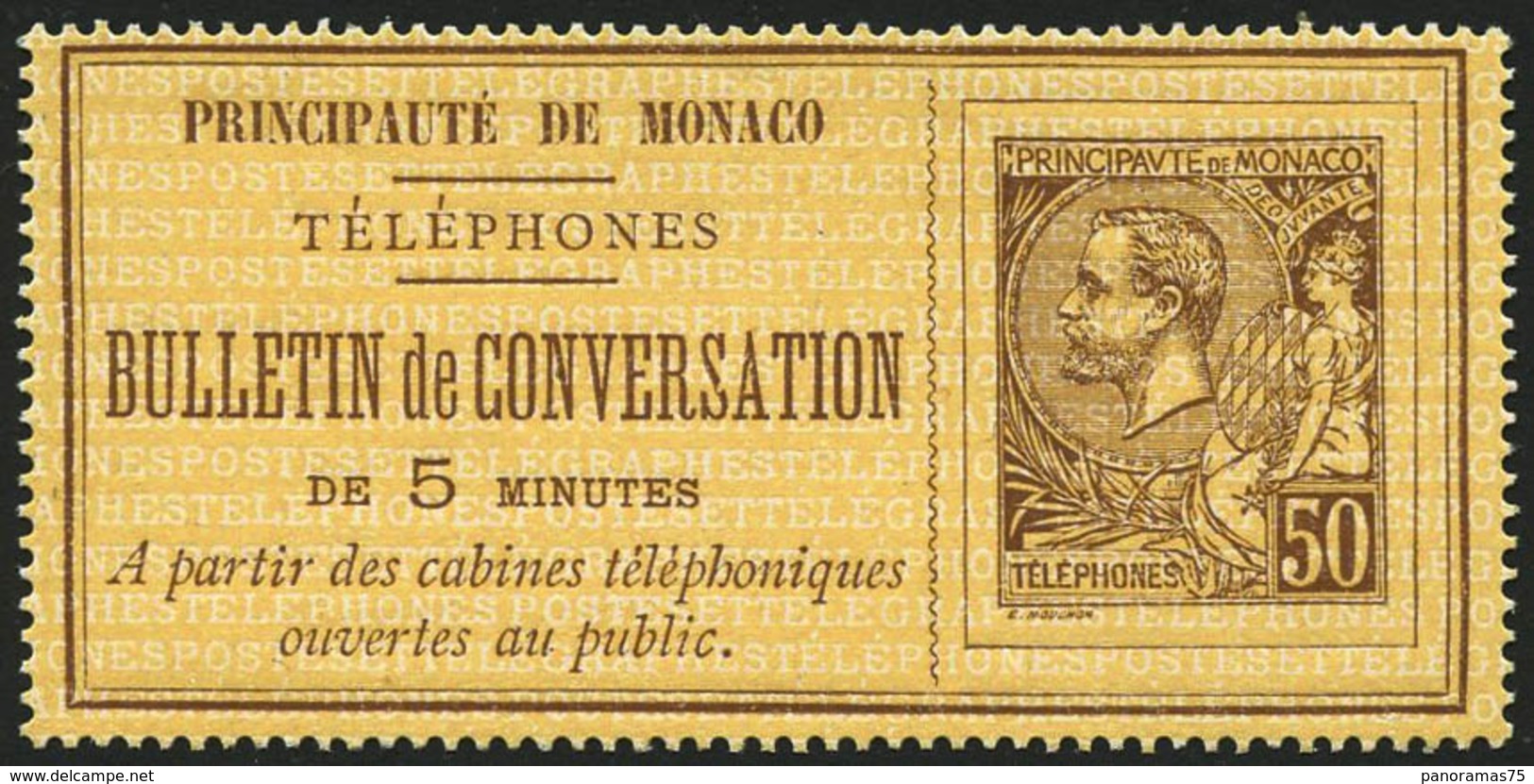 (*) N°1 50c Brun S/jaune - TB - Teléfono