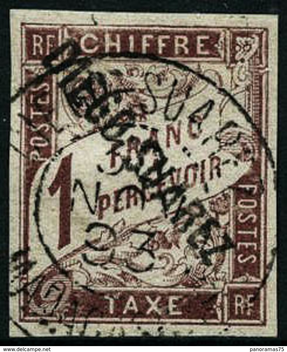 Oblit. N°13 1F Marron, Signé Bernichon - TB - Sonstige & Ohne Zuordnung