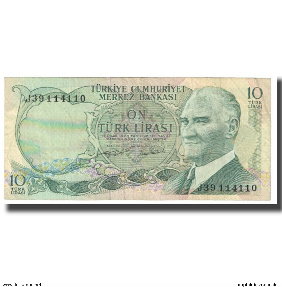 Billet, Turquie, 10 Lira, 1970, 1970-10-14, KM:186, TTB - Turquie