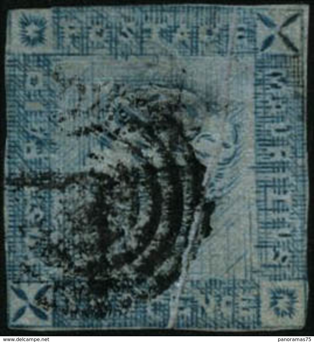 Oblit. N°8B 2p Bleu, Gravure Usée, Standard - B - Mauritius (...-1967)