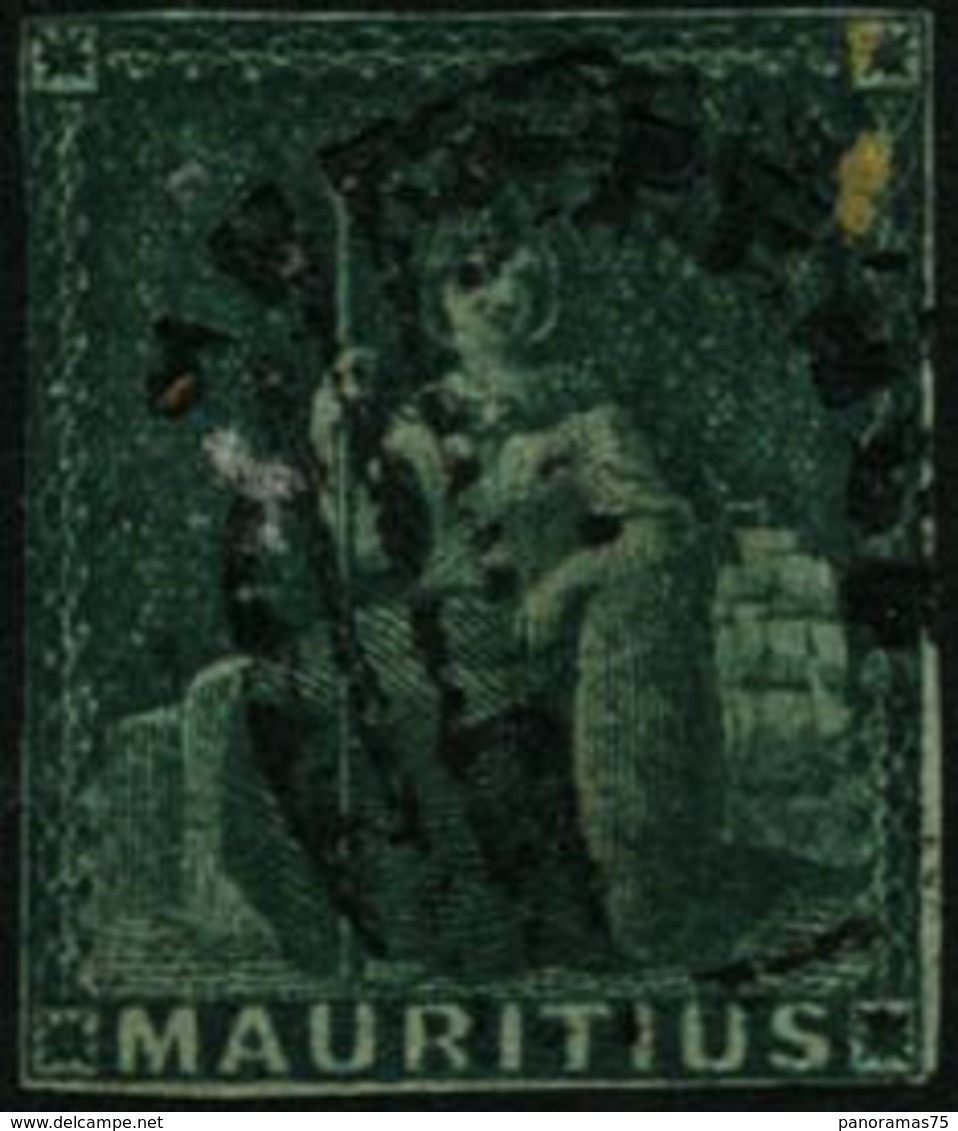 Oblit. N°11 4p Vert - B - Mauritius (...-1967)