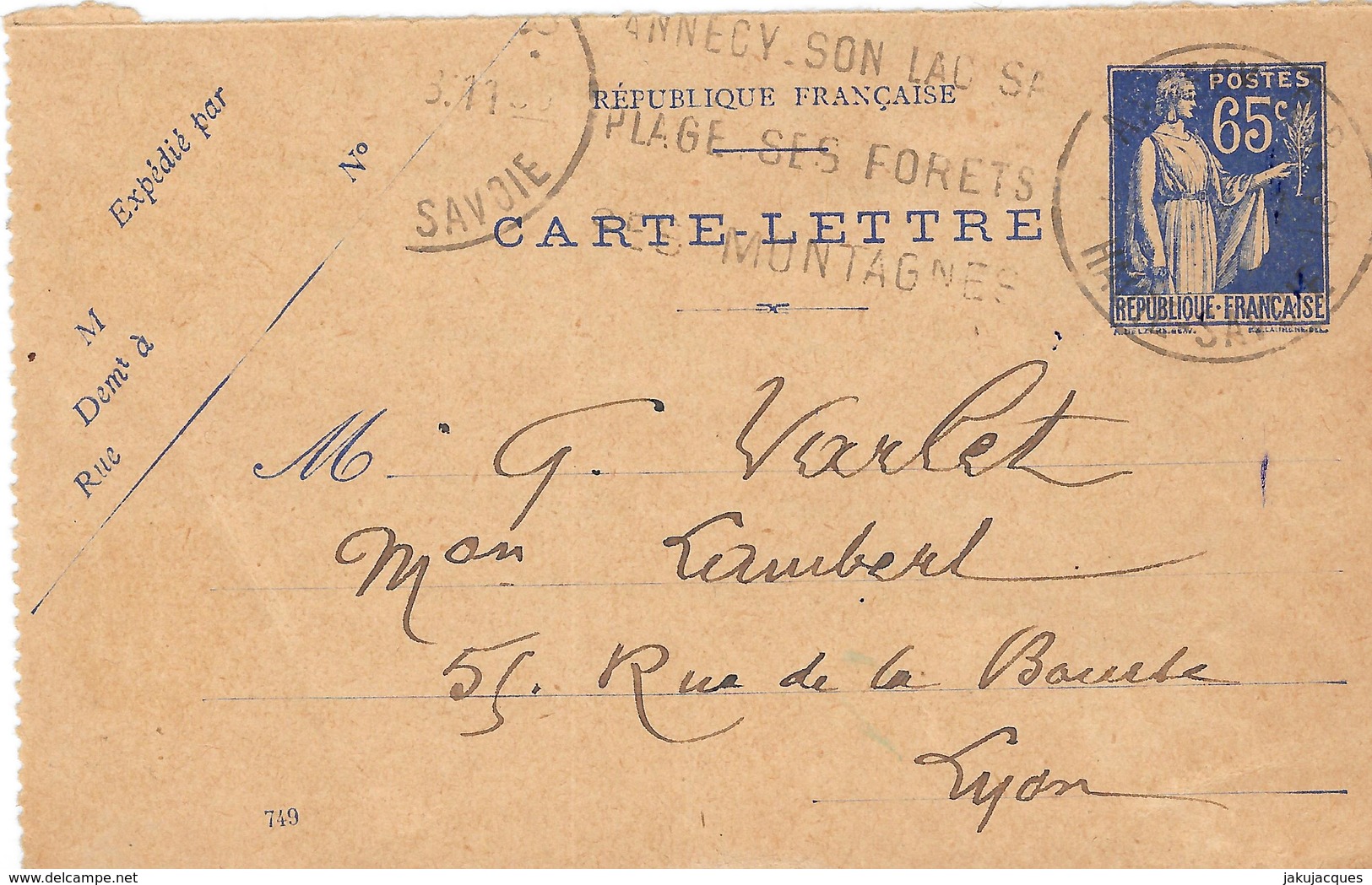 Carte Lettre Type Paix N°365 CL1 - Cartoline-lettere