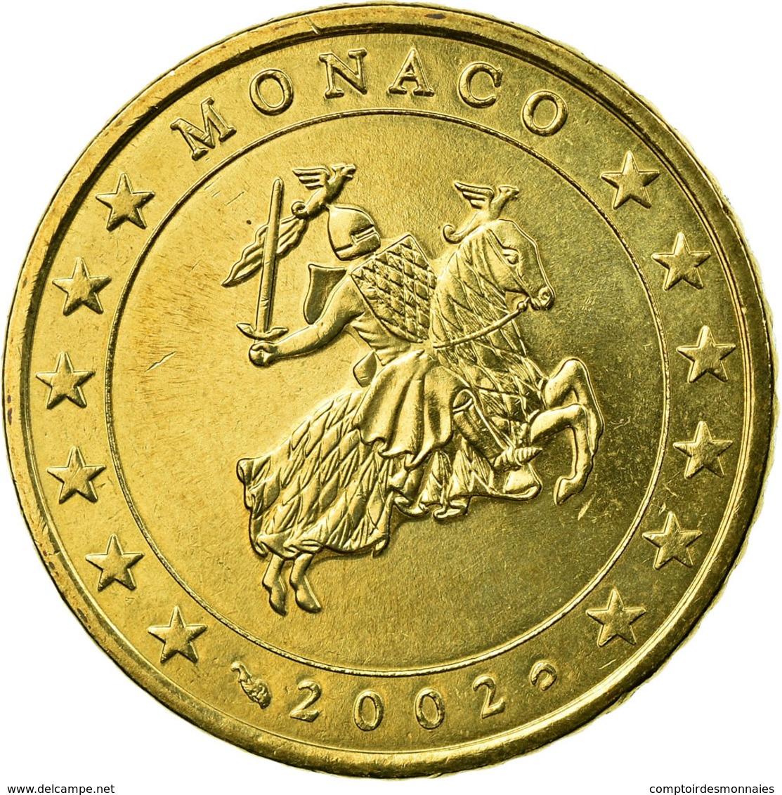 Monaco, 50 Euro Cent, Sceau Des Grimaldi, 2002, SUP, Laiton, Gadoury:MC177 - Monaco