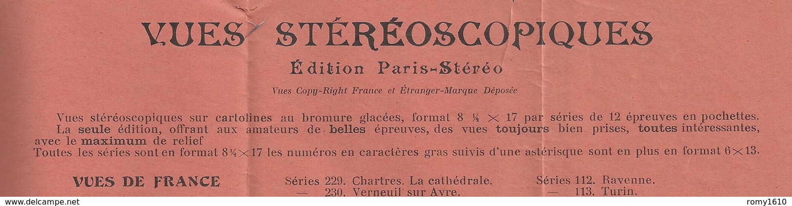 France 75 Paris. Lot 12 Vues stéréoscopiques. Série N°9. Complète. Édition: Paris-Stéréo. Photos en excellent état.