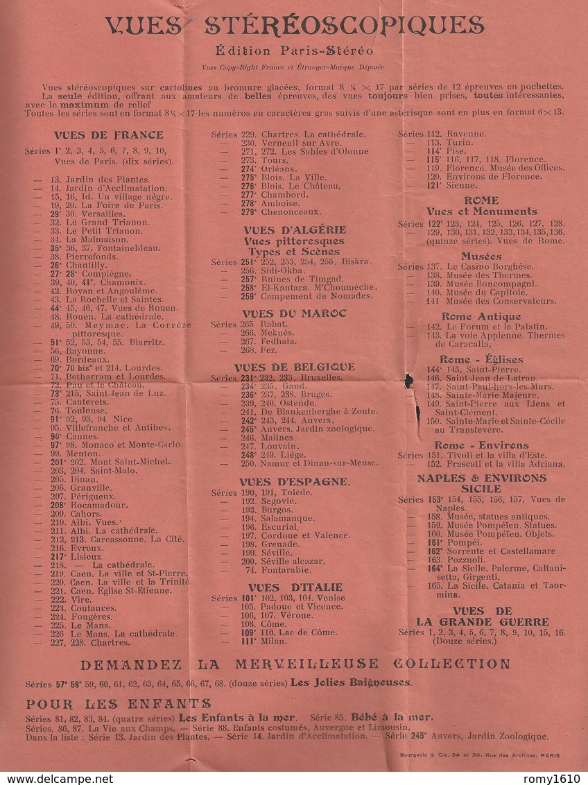 France 75 Paris. Lot 12 Vues stéréoscopiques. Série N°9. Complète. Édition: Paris-Stéréo. Photos en excellent état.