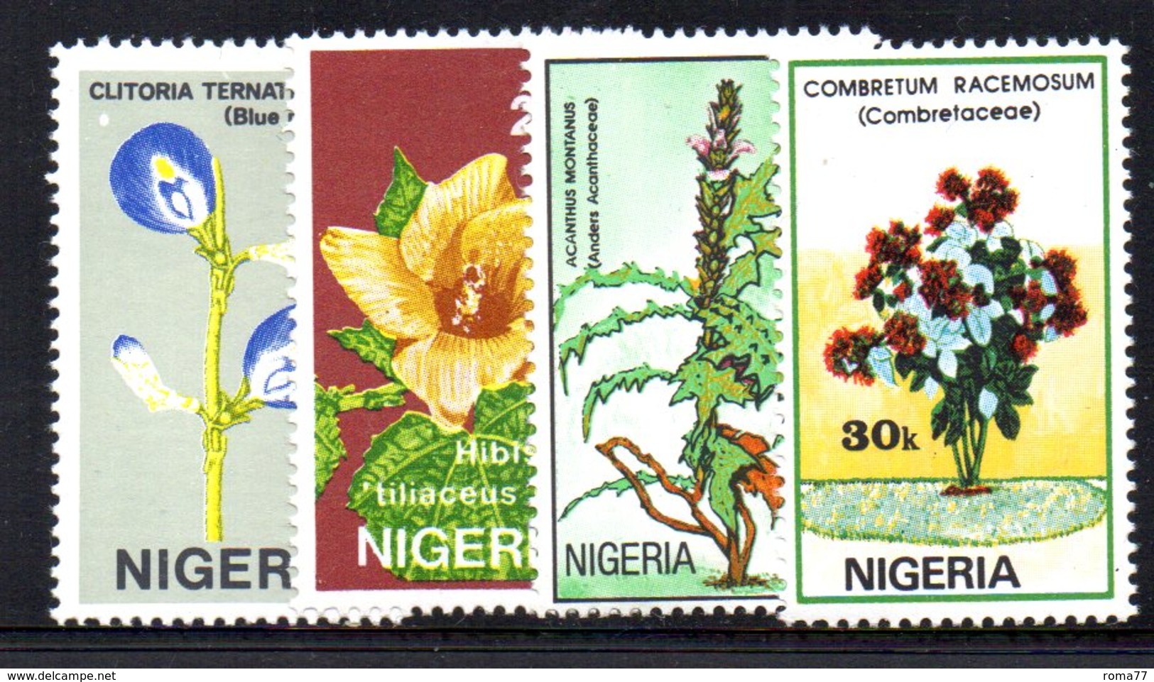 APR772 - NIGERIA 1987 , Yvert  N. 509/512  ***  MNH (2380A). Fiori - Nigeria (1961-...)