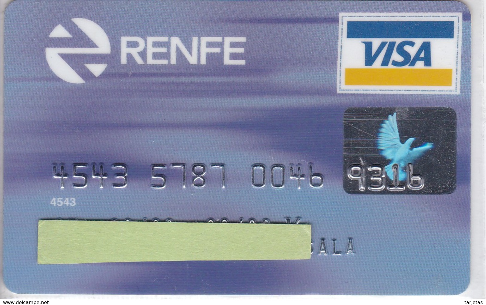 TARJETA DE BANCO DE SANTANDER DE RENFE (CREDITCARD-BANK-VISA) TREN-TRAIN-ZUG - Otros & Sin Clasificación