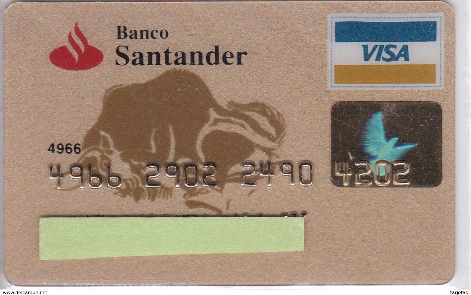 TARJETA DE BANCO DE SANTANDER  (CREDITCARD-BANK-VISA) BISONTE DE ALTAMIRA - Otros & Sin Clasificación