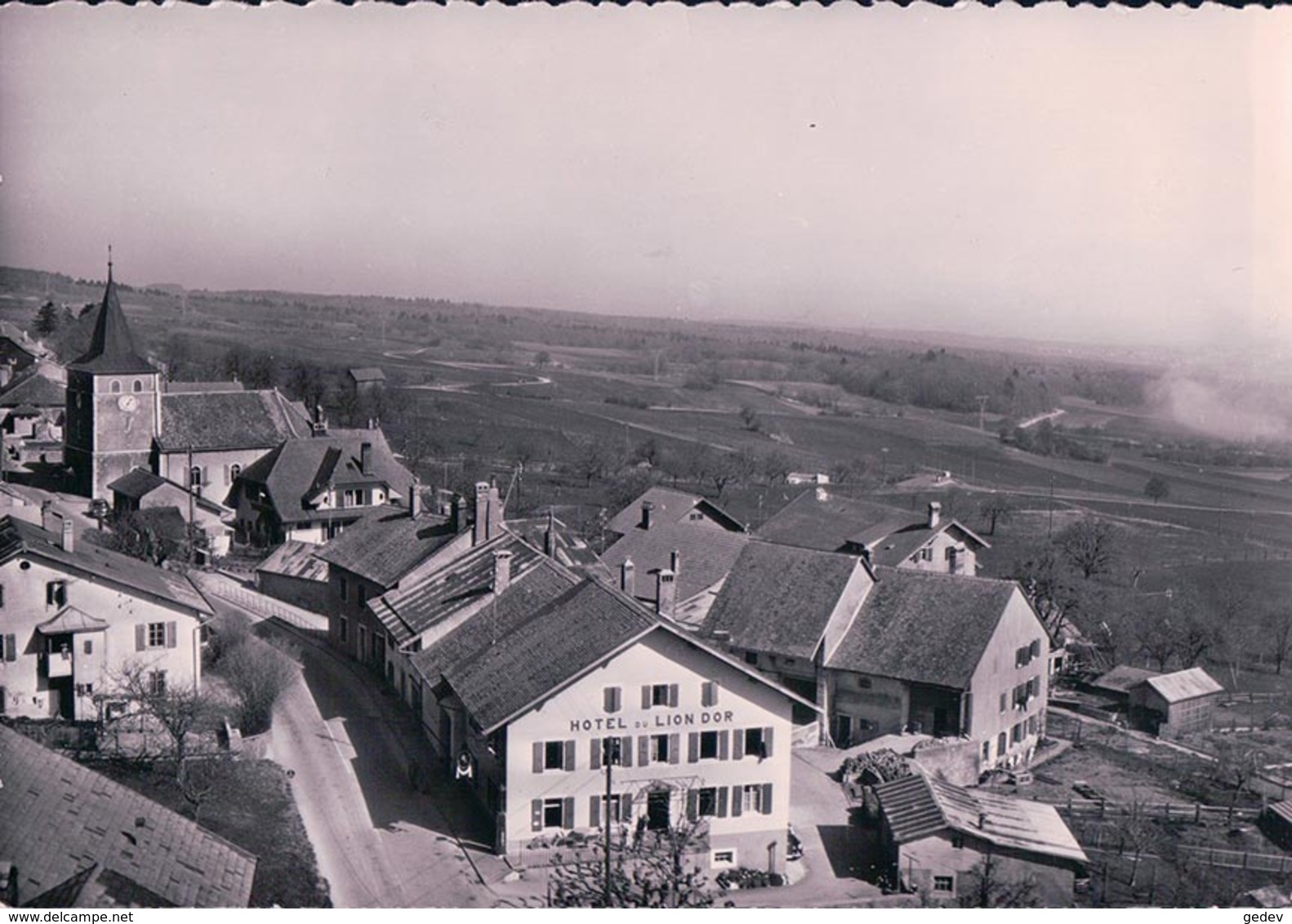 Mont La Ville VD Vu D'avion, Hôtel Du Lion D'Or (958) 10x15 - Mont-la-Ville