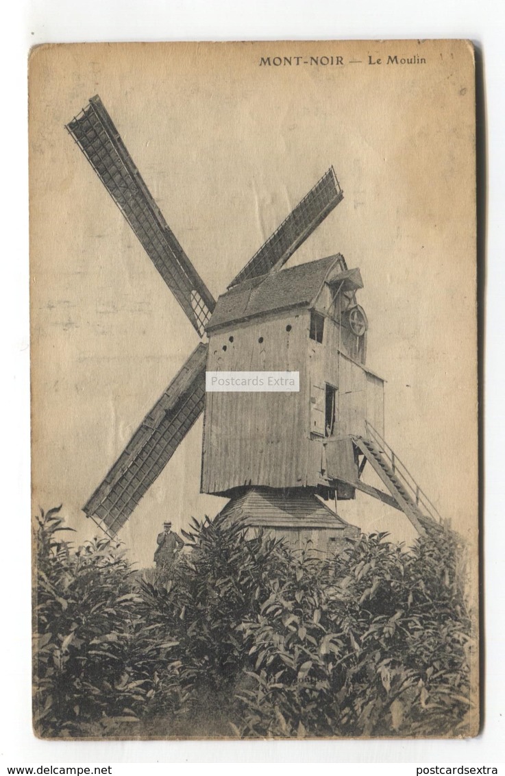 Mont-Noir (59) - Le Moulin, Windmill - Old France Postcard - Other & Unclassified