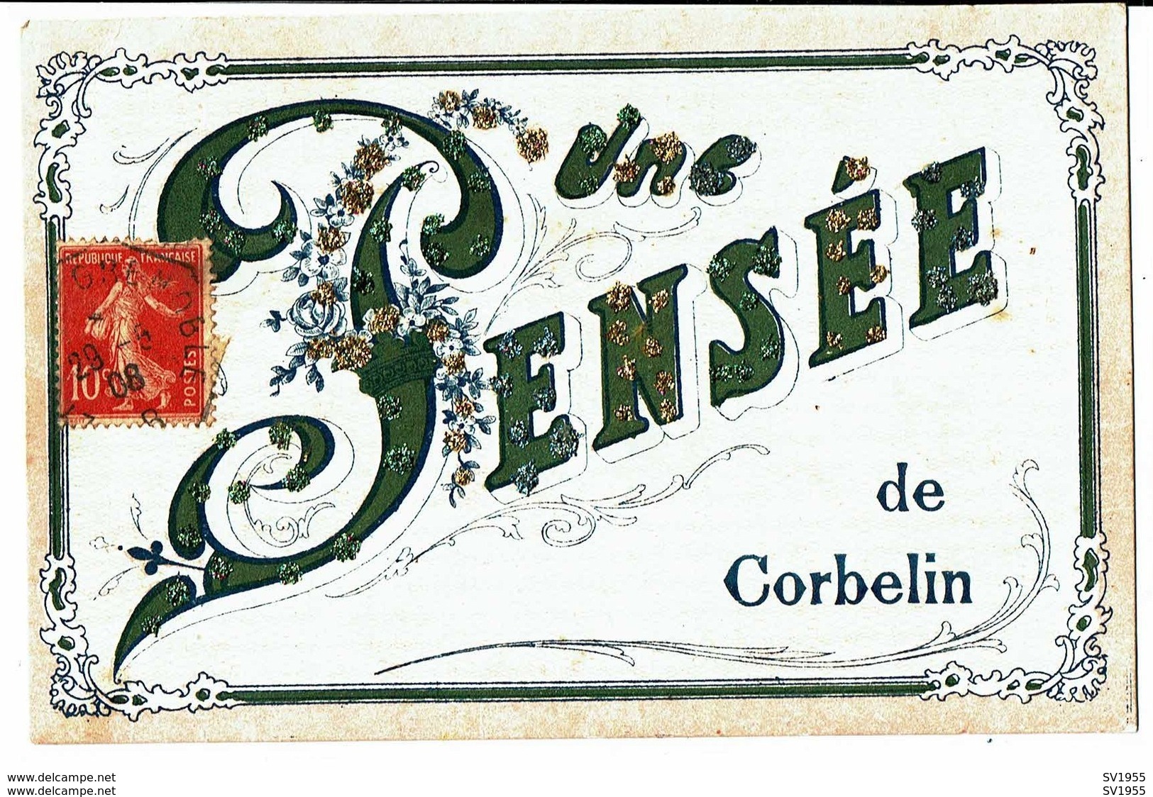 Corbelin Carte Fantaisie Une Pensée De - Corbelin