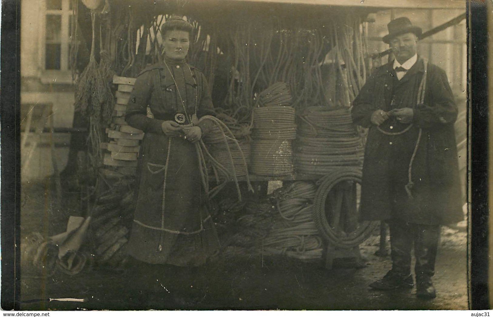 Dép 85 - Métiers - Cordier - Les Essarts - M.& Mme Albert Gustave, Cordiers Aux Essarts - Carte Photo - état - Les Essarts