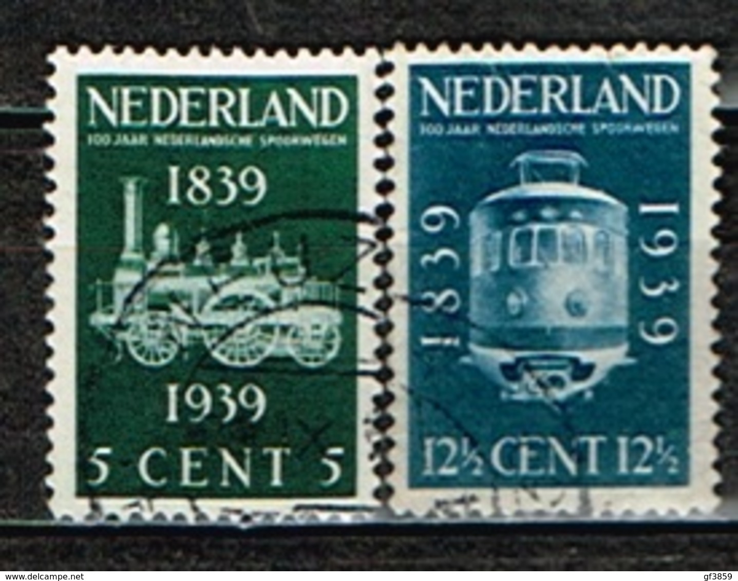 PAYS-BAS - Oblitérés/Used/1939 - Centenaire Des Chemins De Fer Neerlandais - Used Stamps