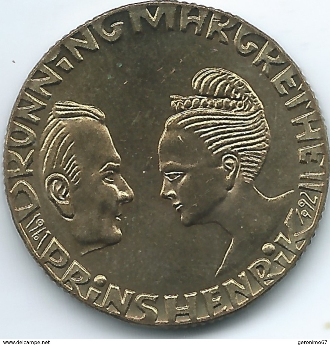 Denmark - Margrethe II - 20 Kroner - 1992 - Queen's Silver Wedding Anniversary - KM875 - Denmark