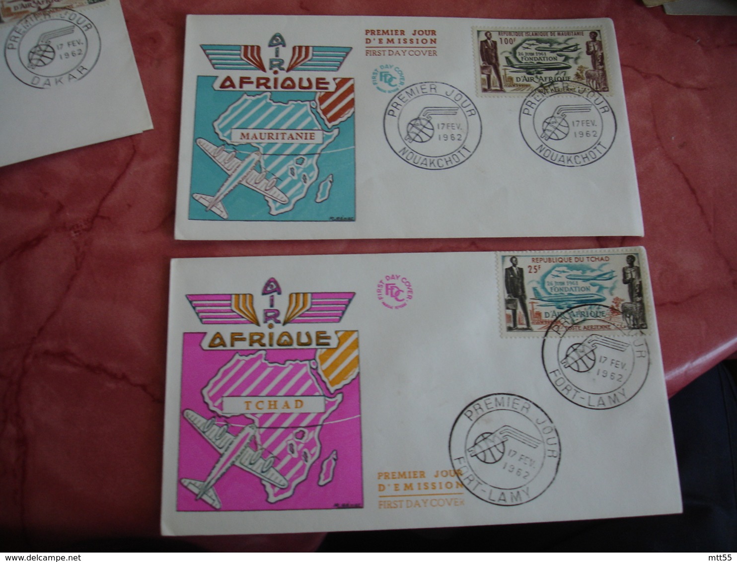 Afrique Lot De 6  Air Afrique Different Pays  Fdc Enveloppe 1 Er Jour - Autres - Afrique