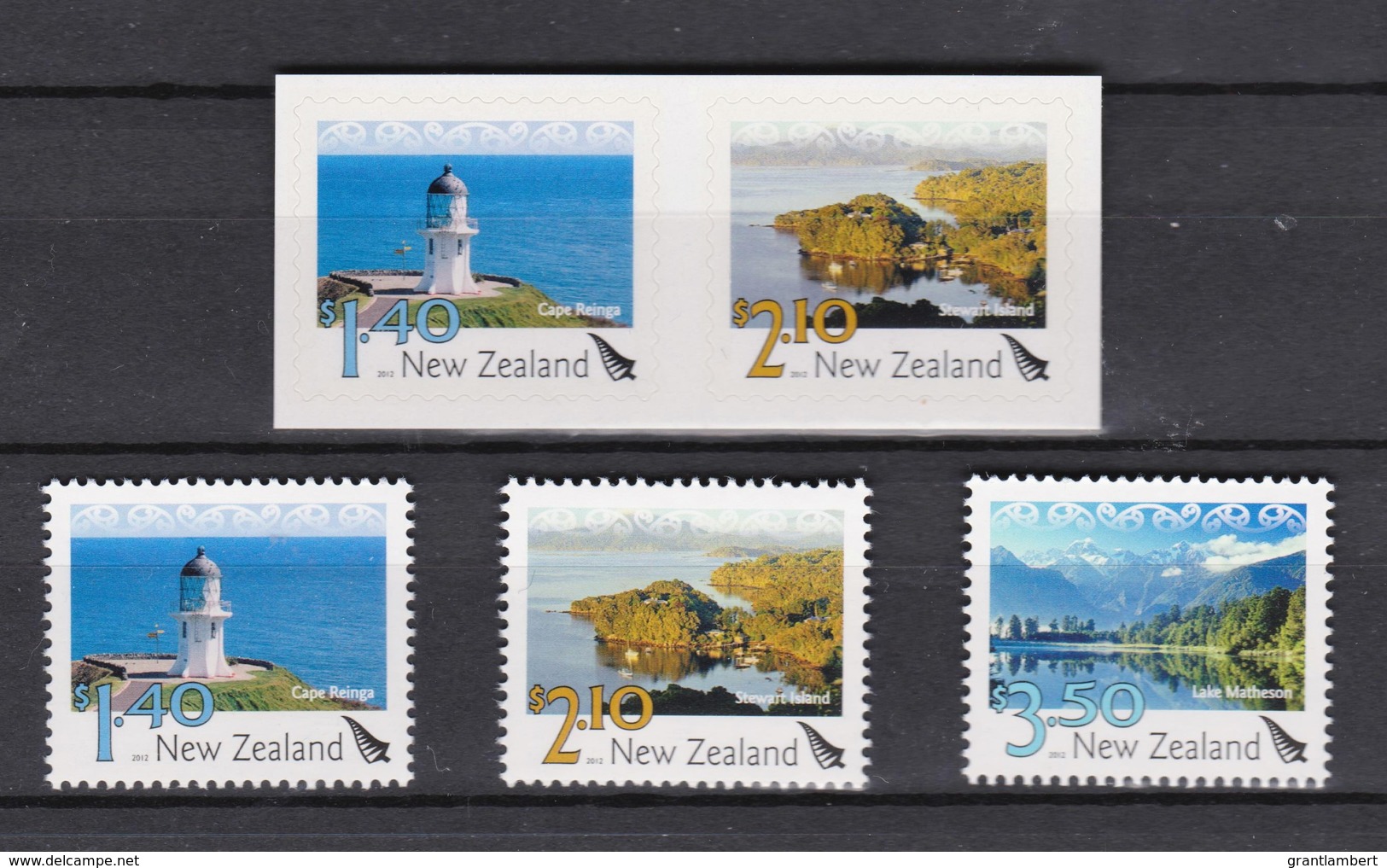 New Zealand 2012 Scenic Definitives Set Of 3 + 2 Self-adhesives MNH - Unused Stamps