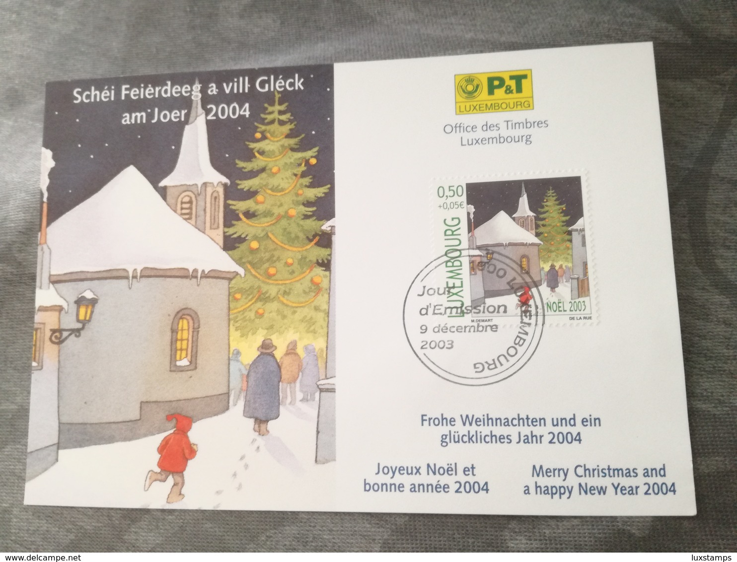 Luxembourg Carte Noël 2003 - Usati