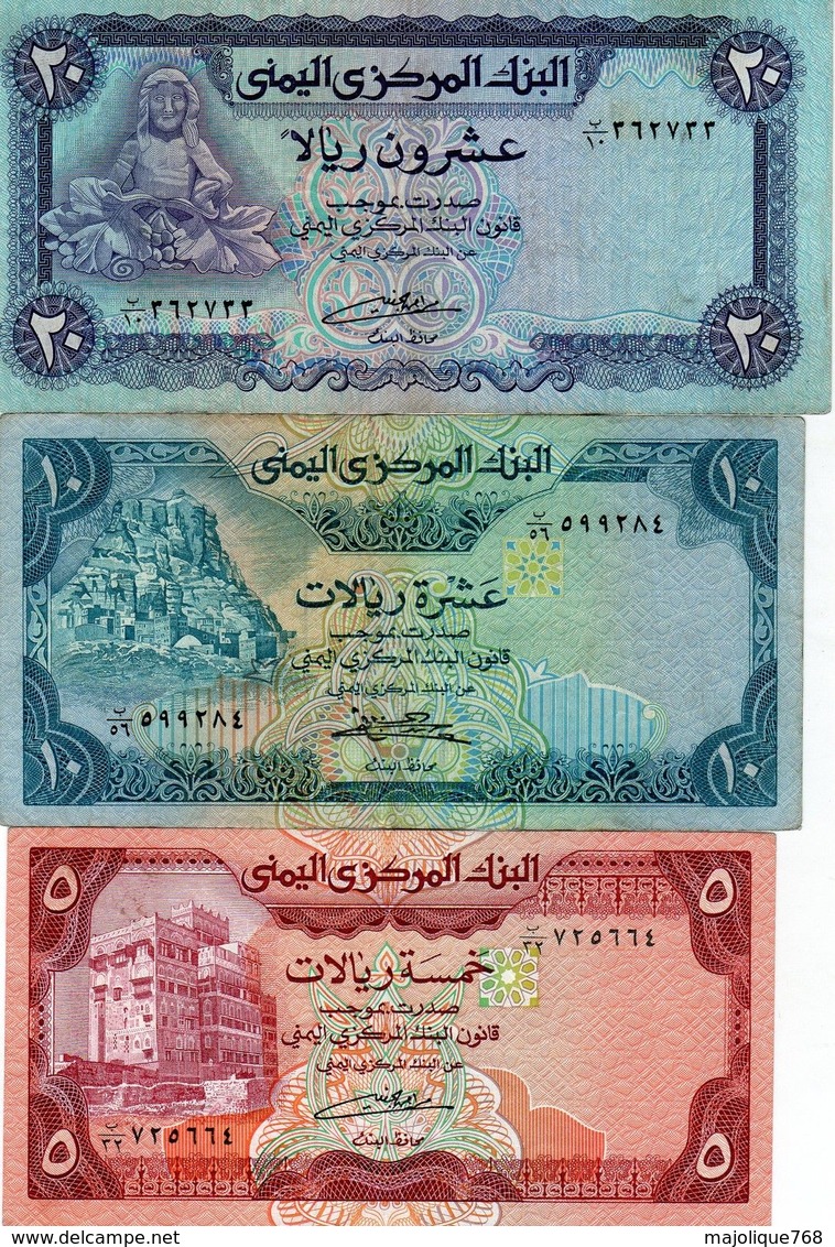 3 Billets Du Yémen 20 Rials - 10 Rials - 5 Rials N D - - Yemen