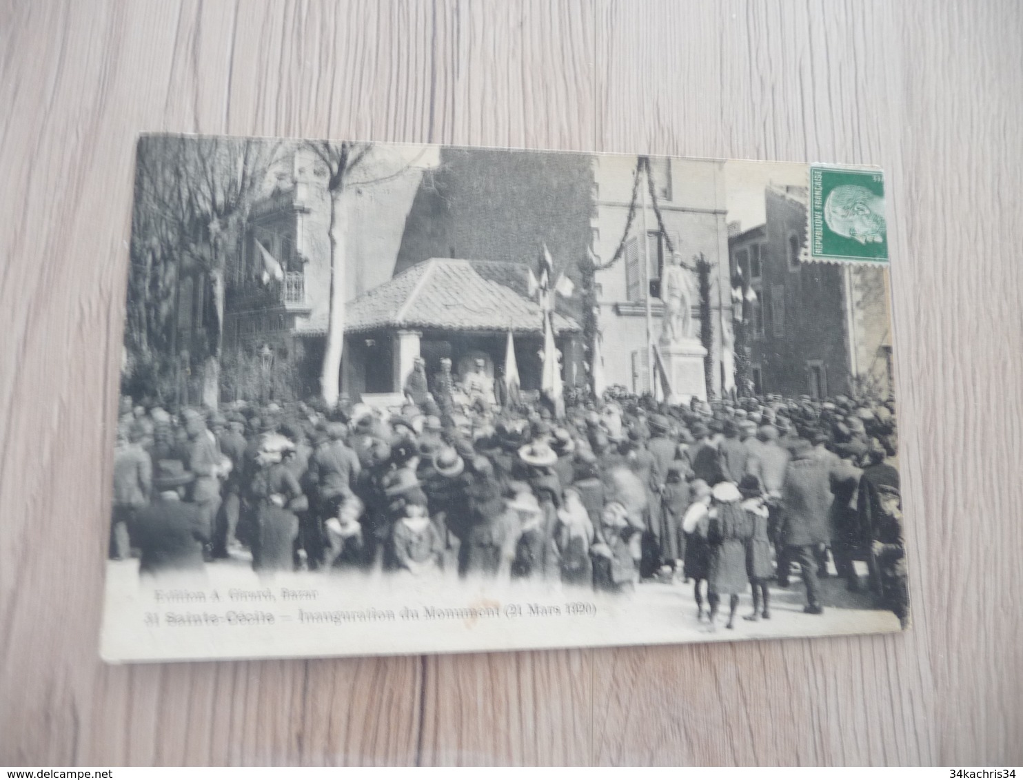 CPA 84 Vaucluse Sainte Cécile Inauguration Du Monument 21/03/1920 - Sonstige & Ohne Zuordnung