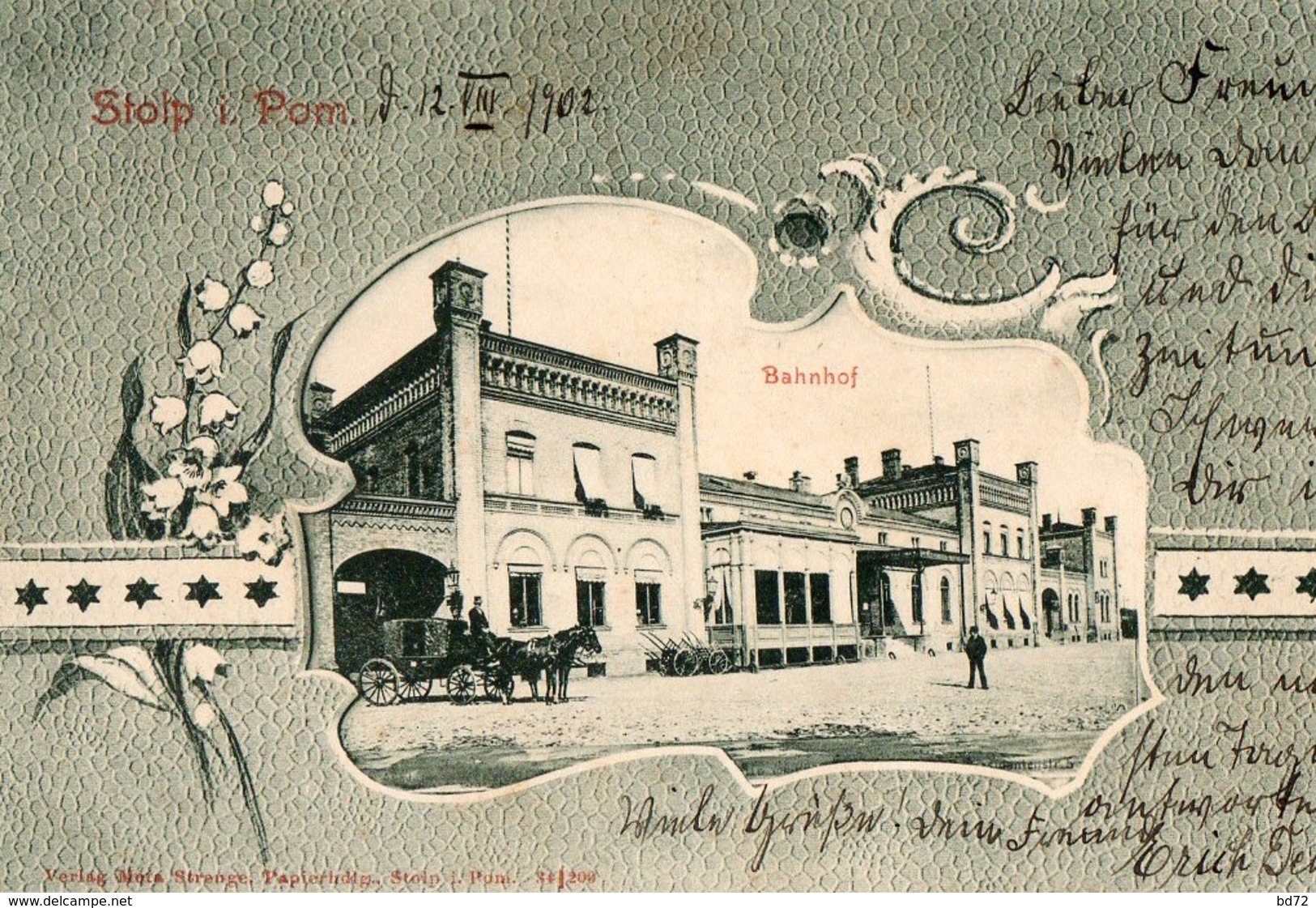 STOLP  ( SLUPSK, Pologne ), écrite En 1902 - Bahnhof - A Identifier