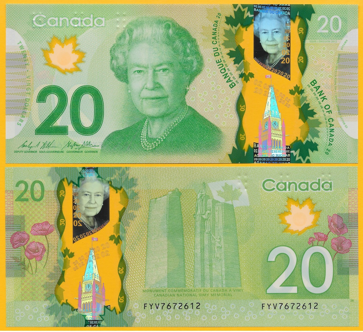 Canada 20 Dollars P-108b 2012 UNC Polymer Banknote - Canada