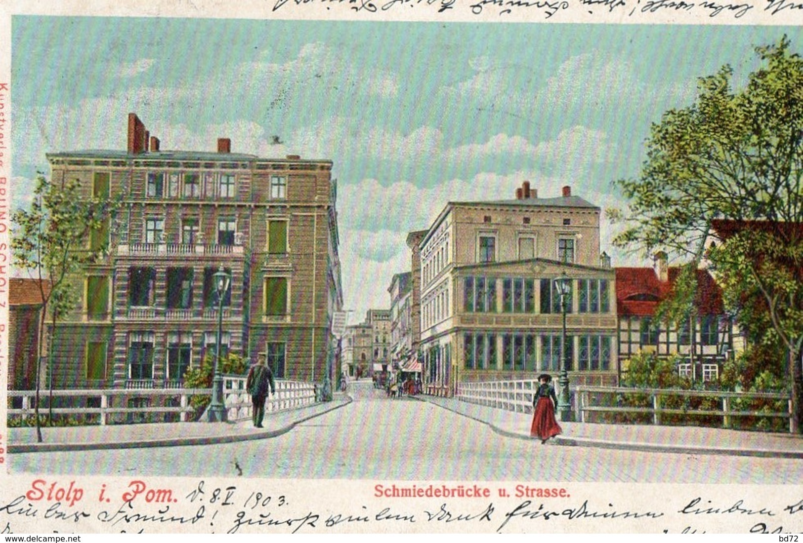 STOLP  ( SLUPSK ), écrite En 1903 - Schmiedebrucke U. Strasse - Pologne